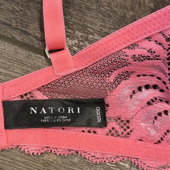 NATORI Feathers Contour Plunge Molded Cup Lace Bra 32DDD - Picture 5 of 6